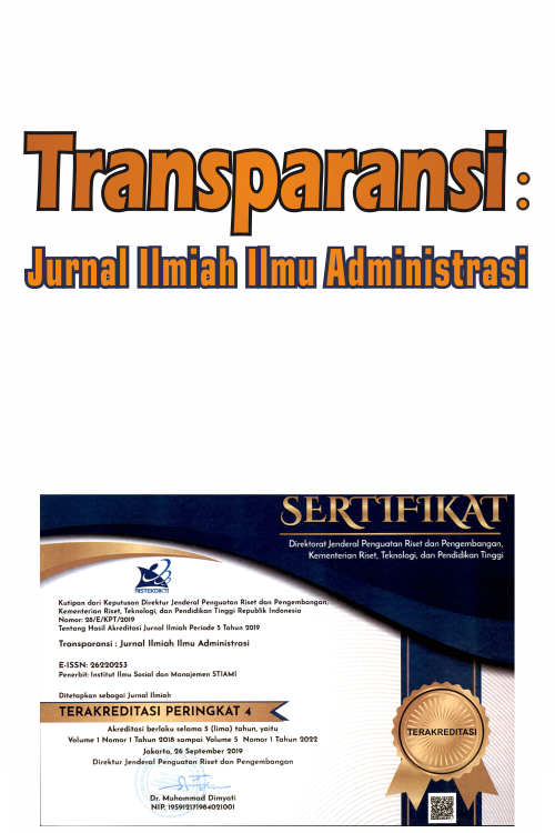 Transparansi : Jurnal Ilmiah Ilmu Administrasi